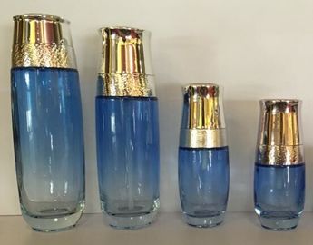 El cosmético de la botella de la loción de la bomba de tornillo del hermoso diseño embotella la impresión y la pintura de seda de encargo