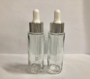 botellas cosméticas de cristal del dropper 30ml, botellas de aceite esencial con el OEM plástico del cuello