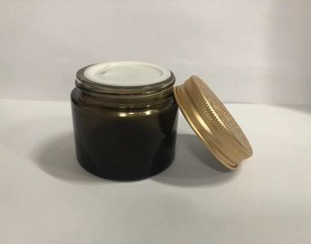 Tapa de oro de aluminio 2oz ambarino 8oz alrededor del empaquetado cosmético del cuidado de piel del tarro