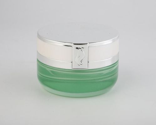 Cosmético de cristal de los tarros de la crema de los envases cosméticos de lujo confiables que empaqueta diseño modificado para requisitos particulares