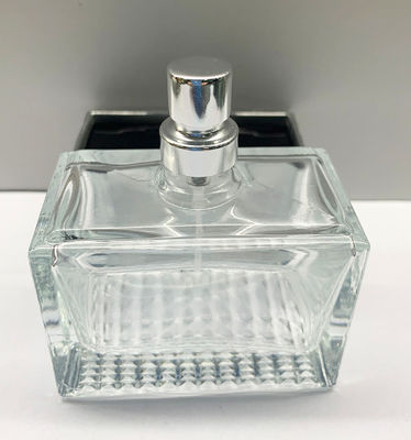 diseño transparente de perfume del rectángulo 50ml Surlyn de botellas del cristal de la botella vacía del rociador