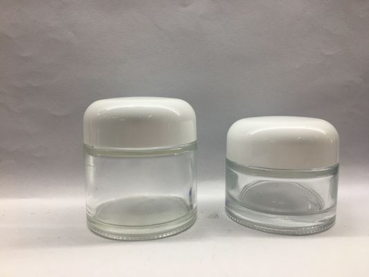 Tarro cosmético de cristal de Skincare 50g 70g de la crema que empaqueta al OEM alrededor del producto de cristal de gama alta superior del OEM del casquillo