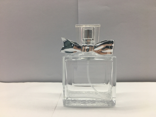 botellas de perfume vacías de lujo 50ml con el casquillo de la decoración de la cinta