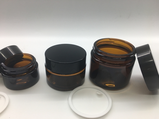Brown Amber Glass Jar 5g - tarro de 50g Brown para la crema de los ojos de la crema de cara