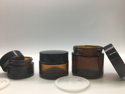 color 120ml Amber Glass Jar de 5g Mini Glass Cosmetic Jar Brown