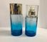 Las botellas poner crema cosméticas de cristal azules/la botella recargable de la bomba modificaron el logotipo y el color para requisitos particulares