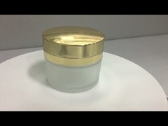 Cylinder Glass Cosmetic Jar Empty For Cream Usage Eco Friendly With Gold Cap