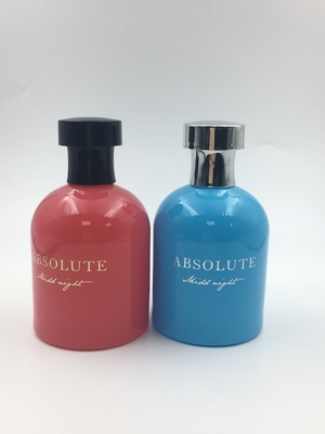 Rojo azul de cristal de lujo de la botella de perfume del hombro redondo 100ml modificado para requisitos particulares