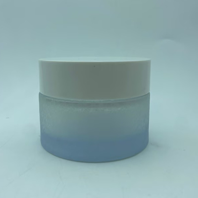 Tarro cosmético de 100 ml con recubrimiento en spray de flor de hielo, tarro con tapa blanca, tarro de crema, embalaje para el cuidado de la piel OEM