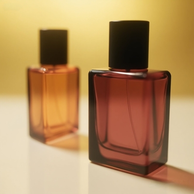 Botella de vidrio de perfume de 25 ml Rectángulo plano OEM Embalaje cosmético de marca privada Botella fabricante