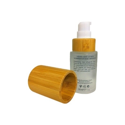 Botella de empaquetado cosmética de bambú de la bomba de la loción del vidrio del cilindro del SGS MSDS