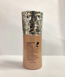 botellas de cristal de la fundación del maquillaje 40ml con impresión de plata de Annd del color de las botellas de la loción de la bomba y de la cubierta la diversa