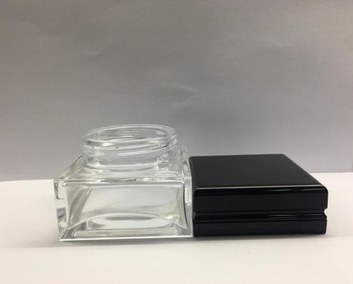 El cosmético de cristal del cuadrado 30g 50g sacude la botella de empaquetado de la crema de Skincare