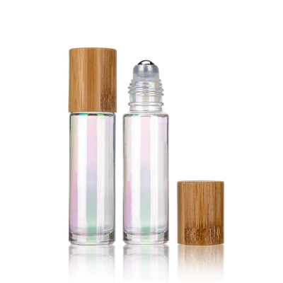 rollo de empaquetado cosmético de bambú 10ml en la botella de cristal con la bola de rodillo