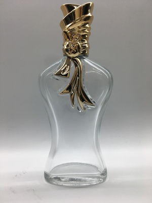 Casquillo único grabado en relieve 100ml de la forma del cuerpo de Logo Empty Perfume Glass Bottles