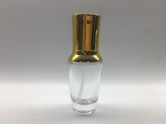 El cosmético de cristal del ODM del OEM embotella la impresión olográfica de la hoja 30ml con la bomba