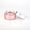 Tornillo cosmético de cristal de la plata del tarro 50g de la pintura rosada del color encima del casquillo para la crema del cuidado de piel