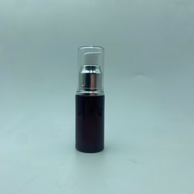Botella de loción de vidrio 15ml Botella de suero rojo oscuro con oro brillante / Pump de plata Loción para los ojos Botella de bomba Botella de cosmética botella OEM