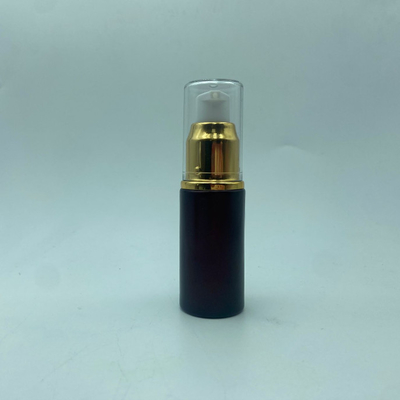 Botella de loción de vidrio 15ml Botella de suero rojo oscuro con oro brillante / Pump de plata Loción para los ojos Botella de bomba Botella de cosmética botella OEM