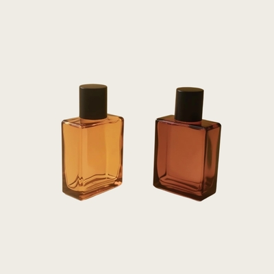 Botella de vidrio de perfume de 25 ml Rectángulo plano OEM Embalaje cosmético de marca privada Botella fabricante