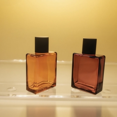 Botella de vidrio de perfume de 25 ml Rectángulo plano OEM Embalaje cosmético de marca privada Botella fabricante