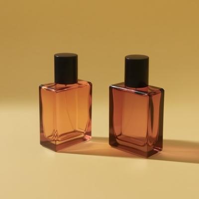 Botella de vidrio de perfume de 25 ml Rectángulo plano OEM Embalaje cosmético de marca privada Botella fabricante