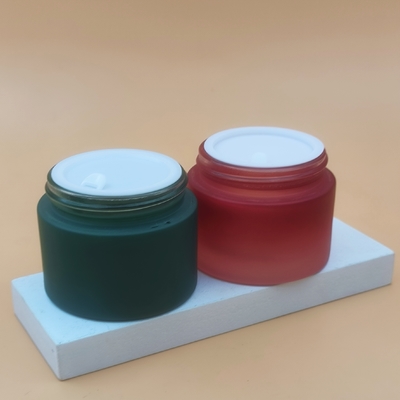 tarros cosméticos de cristal azules de la crema de 20g 30g 50g, OEM poner crema de empaquetado cosmético de las botellas del tarro de cristal