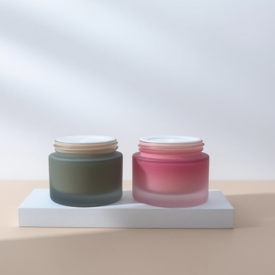 tarros cosméticos de cristal azules de la crema de 20g 30g 50g, OEM poner crema de empaquetado cosmético de las botellas del tarro de cristal