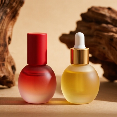 Botella de suero de 30 ml con degradado personalizado para el cuidado de la piel - Botella de vidrio de aceite facial esencial con cuentagotas