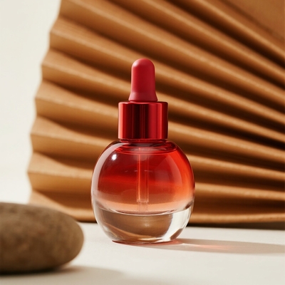 Botella de suero de 30 ml con degradado personalizado para el cuidado de la piel - Botella de vidrio de aceite facial esencial con cuentagotas