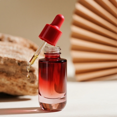 Botella de suero de 30 ml con degradado personalizado para el cuidado de la piel - Botella de vidrio de aceite facial esencial con cuentagotas
