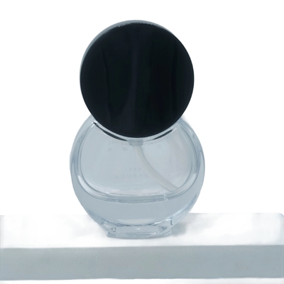 Botella de vidrio redonda de base de 30 ml personalizable con fondo grueso, primer de maquillaje y botella de suero para productos cosméticos