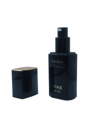 Botella con bomba de suero prebase de maquillaje cuadrada de lujo al por mayor de 30 ml para cosméticos con tapa de impresión de logotipo personalizado