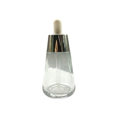 Color que laquea el cono blanco del dropper del dropper del cuello de bambú de cristal de la botella 30ml