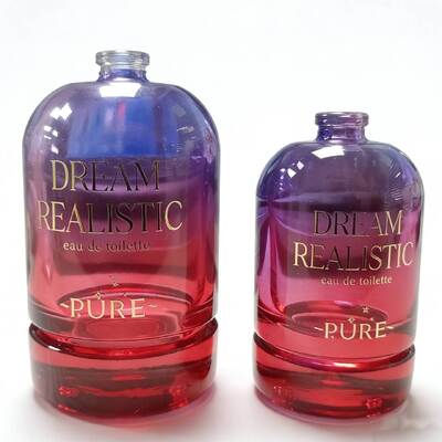 50ml and 100ml Round Glass Luxury and Elegant Empty Perfume Bottle Pump Sprayer Gradient Purple and Red Color 15mm Neck