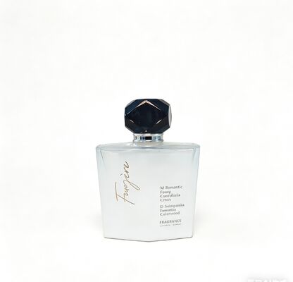 Botella de perfume de alta gama con tapa de perfume de patrón de diamante de 100 ml con bordes distintos