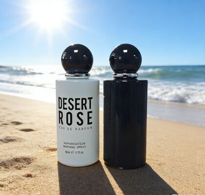 Botella de perfume cilíndrica recta de estilo minimalista directo de fábrica de 50 ml con tapón de bola redondo