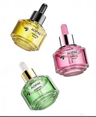 Botella cuentagotas de vidrio de dos tonos de lujo de 30 ml Nuevo diseño elegante y mejorado para botella de aceite de esencia para el cuidado de la piel