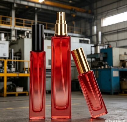 Botella de vidrio con atomizador de tapa roscada para cosméticos de 5 ml y 10 ml, botella de vidrio recargable portátil para perfume