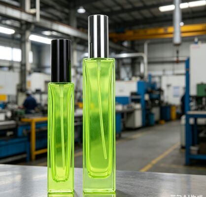 Botella de vidrio con atomizador de tapa roscada para cosméticos de 5 ml y 10 ml, botella de vidrio recargable portátil para perfume