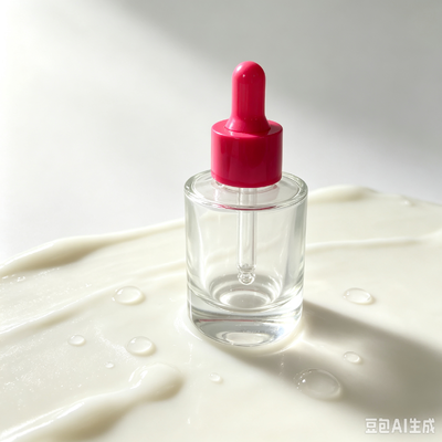 30ml ClearThick Base Glass Dropper Bottle with Red Rubber Bulb, Cosmetic Serum Essential Oil Glass Bottle for Skincare Packaging