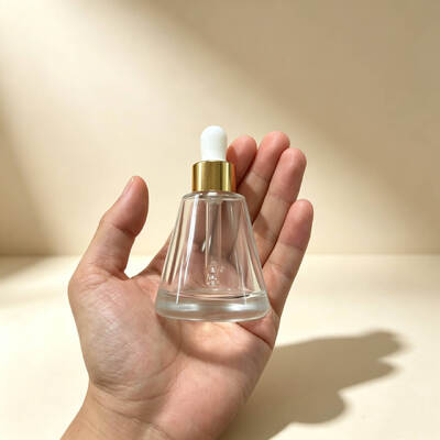 30/50ml Conical Clear Glass Dropper Bottle Screw Cap Dropper Bottles Empty Serum Essential Oil Cosmetic Essence Packaging