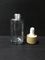 Botella transparente del dropper del cristal de botellas de aceite esencial 30ml con el empaquetado plástico de Skincare del casquillo
